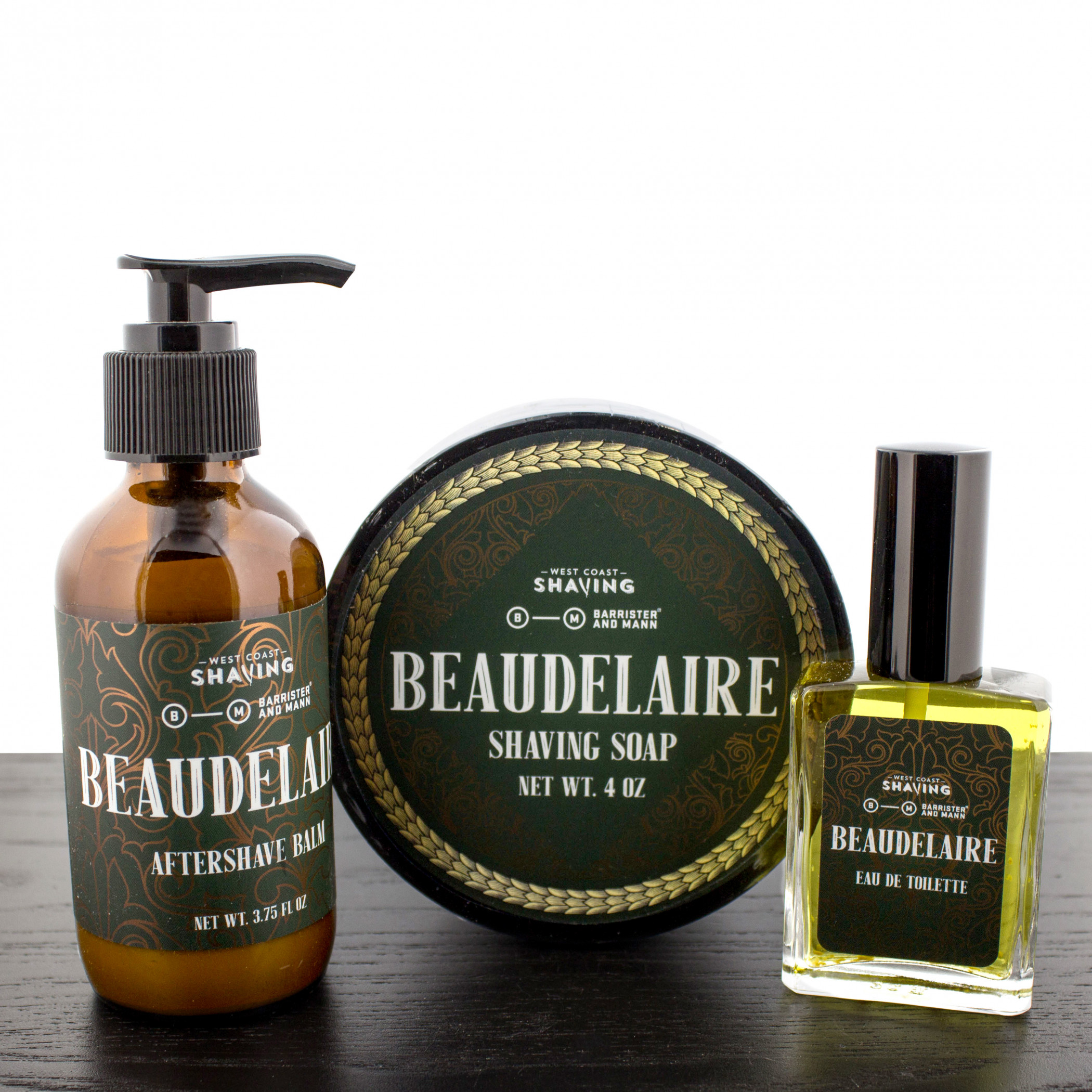 Product image 0 for Barrister and Mann Beaudelaire Shaving Soap, Aftershave Balm & Eau de Toillette Set